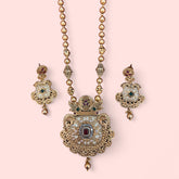 Traditional Gold Necklace Set with Intricate Design